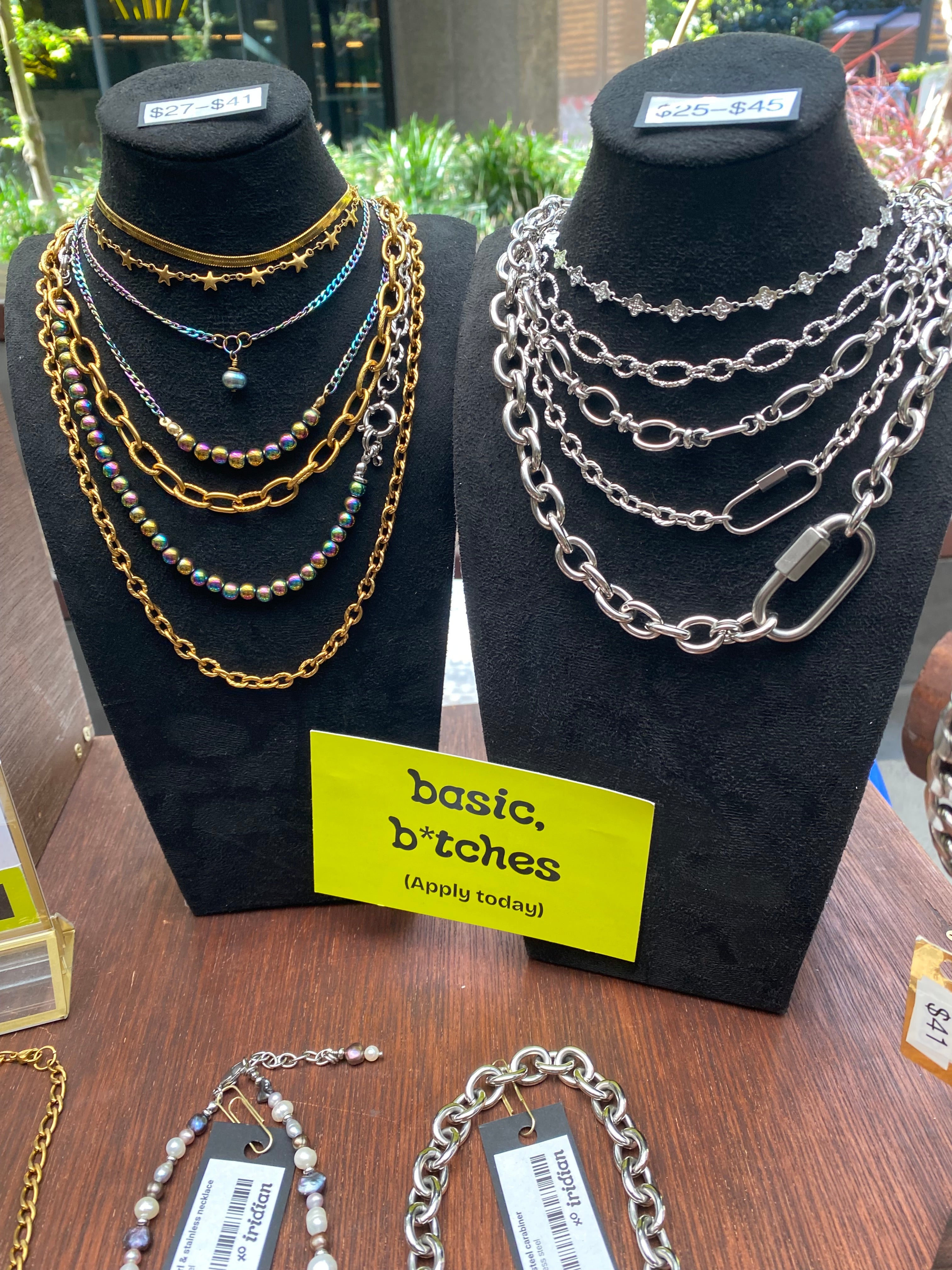 Steel chain stacking jewellery