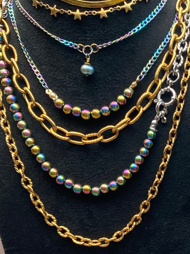 Steel chain necklaces and bracelets