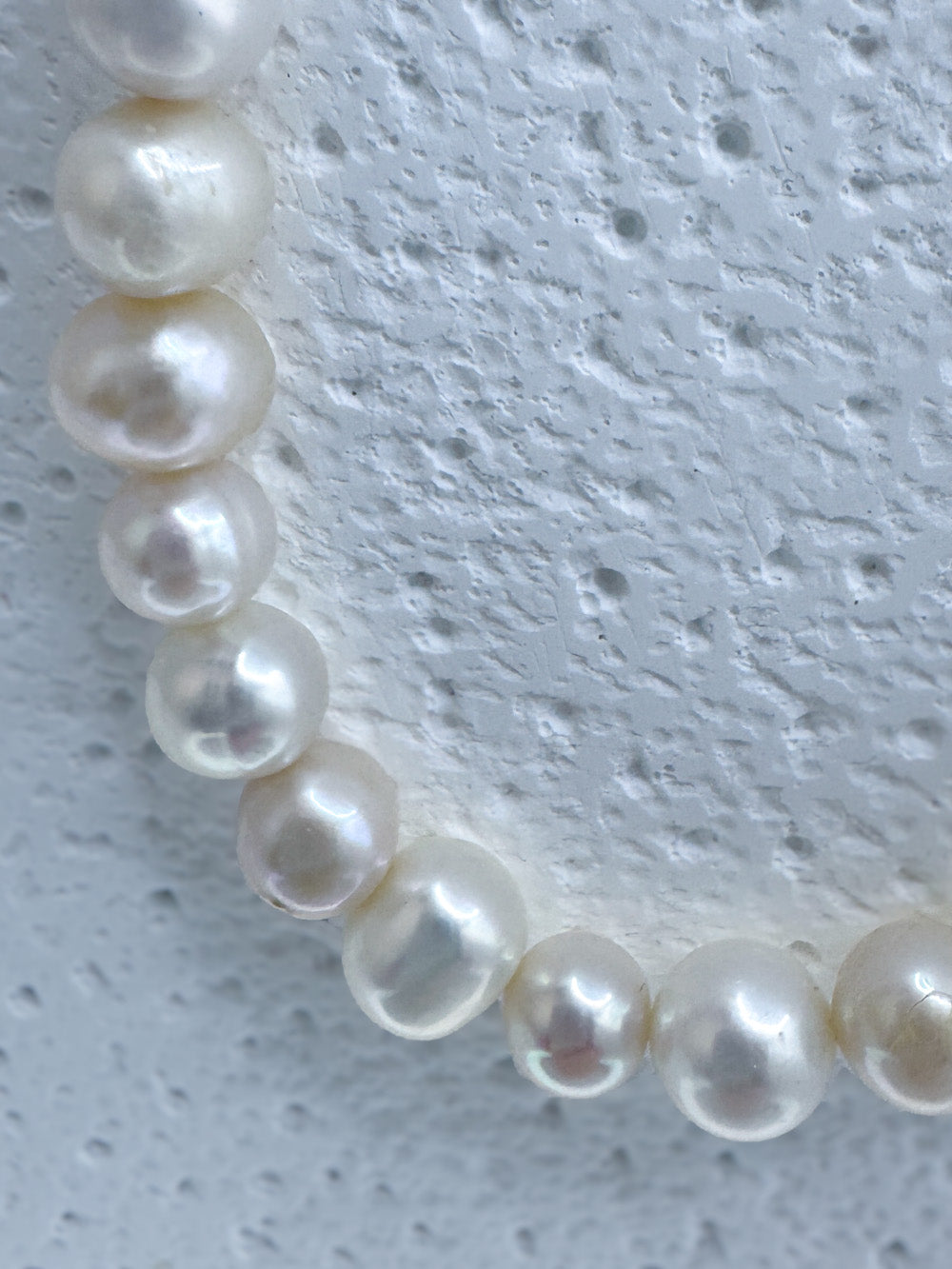 Bold white pearl and steel necklace