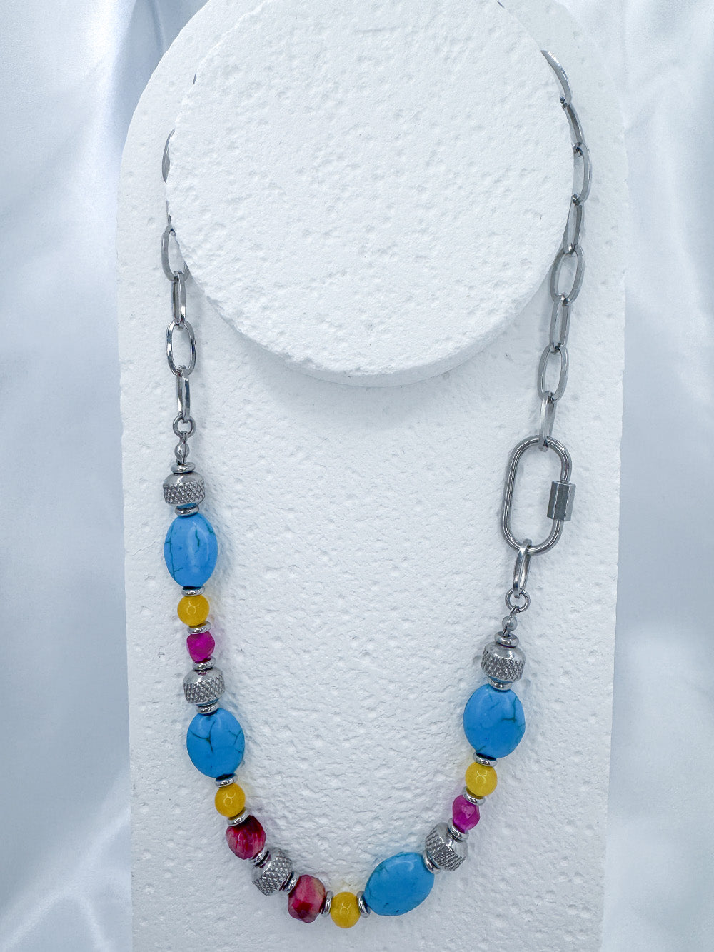 Pansexual pride steel necklace