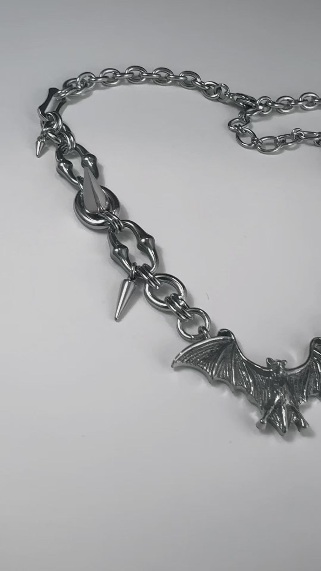 Flying bat handmade thorn necklace