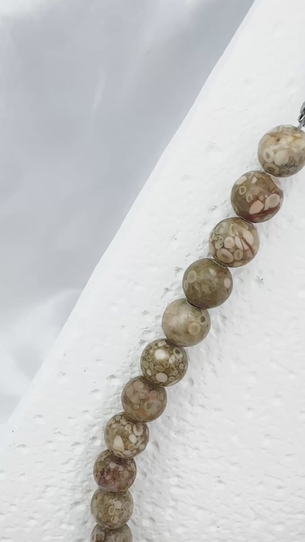 Medical stone and steel necklace